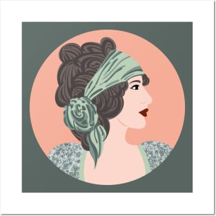 Romantic look of a vintage lady Posters and Art